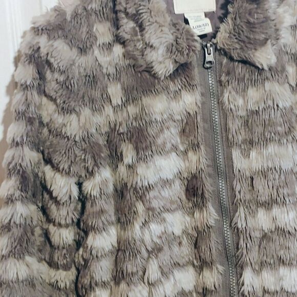 Cherokee Kids Faux Fur Jacket - Brown and Gray - Picture 8 of 15